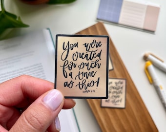 Esther 4:14 Created Such a time as this Christian Sticker Jesus Stickers Bible Stickers Floral Stickers gifts Faith Stickers Laptop Sticker