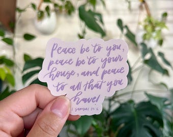Peace Be To You Sticker: Waterproof Christian Bible Verse Decal