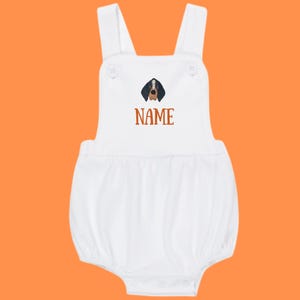 Smokey Embroidered Baby Sunsuit - Tennessee Sun Bubble Suit- Cute Dog Outfit for Boys | Personalized