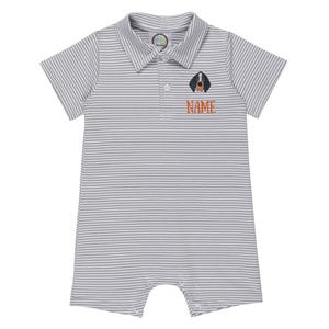 Tennessee Game Day Polo Romper - Hundbroderad Pojk Kortärmad Pojkpolo med Krage - Randig | Småbarns- & Babykläder | Personlig bild 2