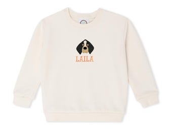 Broderad babybubblatröja med rund halsringning och rund hals för småbarn | Söt outfit i Tennessee | Hund | Personlig
