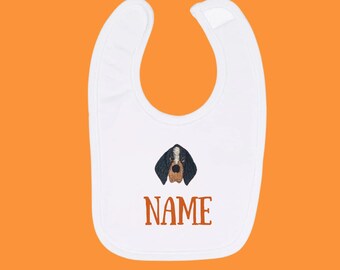 Embroidered Baby Bib Smokey Dog Infant Toddler Feeding Accessory Tennessee Gift | Personalized
