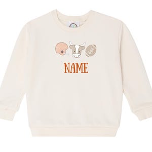 Longhorn Embroidered Baby Bubble Sweatshirt Romper & Toddler Crewneck | Cute Texas Outfit | Personalized