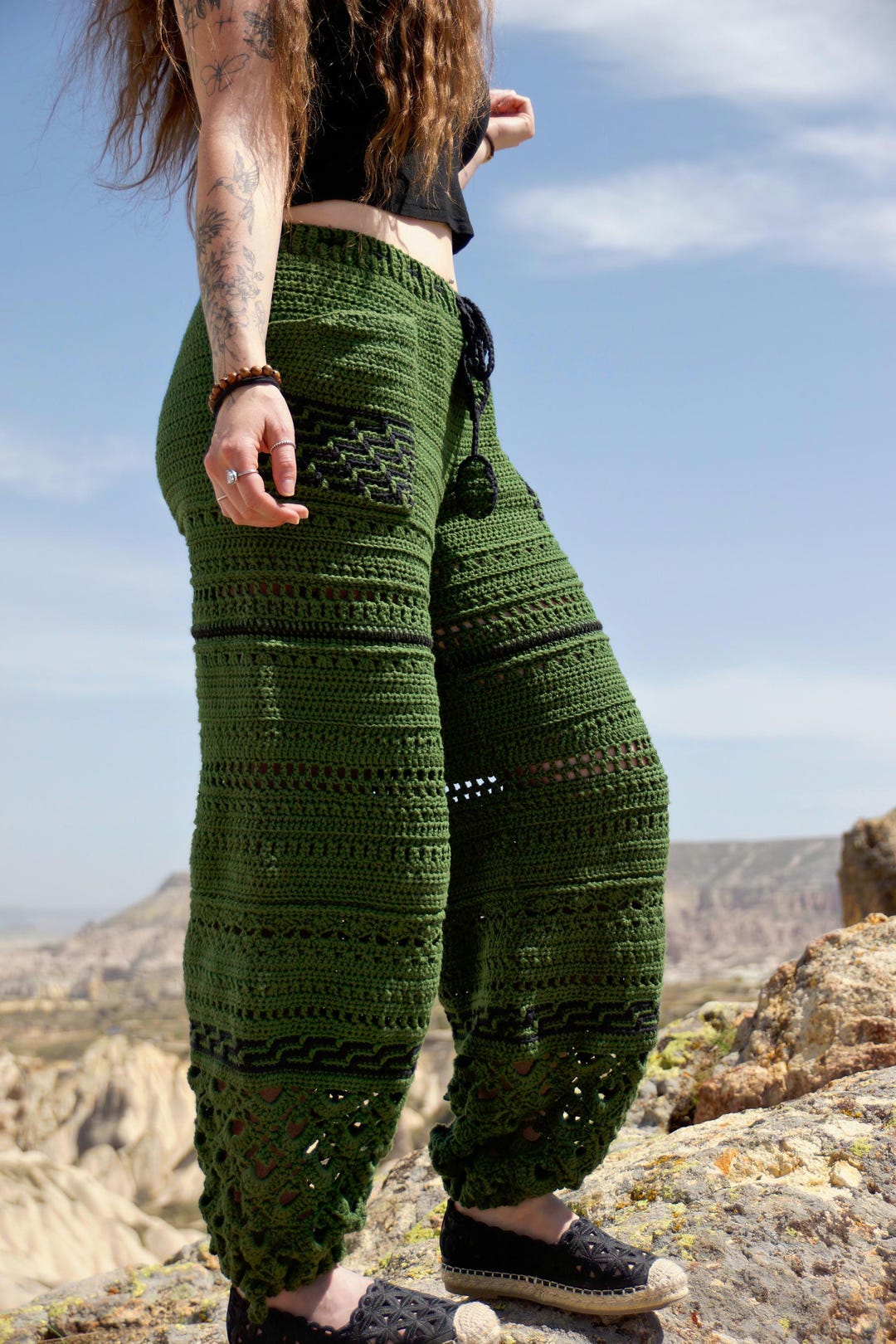 Göreme Mosaic Pants Crochet Pattern PDF Pants Boho Hippie Cozy English ...