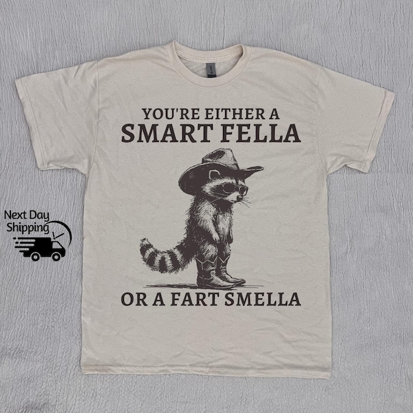 Retro Smart Fella Raccoon 90-talsskjorta, rolig tvättbjörn vintage-t-shirt, vintage 90-talsskjorta, tvättad skjorta, vintage-skjorta med sliten passform, rolig present