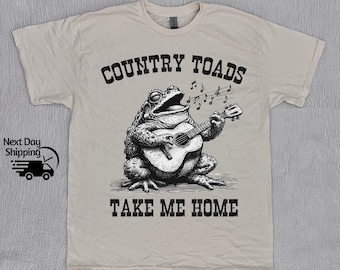 Retro Country Toads Take Me Home Funny Frog 90s Shirt, Funny Toad Vintage T-shirt, Vintage 90s Shirt, Washed Shirt, Vintage Distressed Shirt