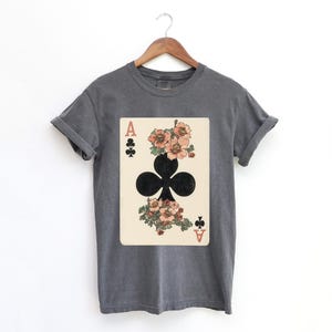 Vintage Ace Of Clubs Shirt, Retro Spielkarten T-Shirt, Retro Washed Distressed T-Shirt, Mann Geschenk, Geschenk für junge Männer