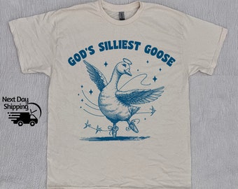 God&#39;s Silliest Goose Vintage 90s Shirt, Retro Silly Goose T-shirt, Vintage 90s Shirt, Washed Shirt, Distressed Shirt, Funny Women Gift