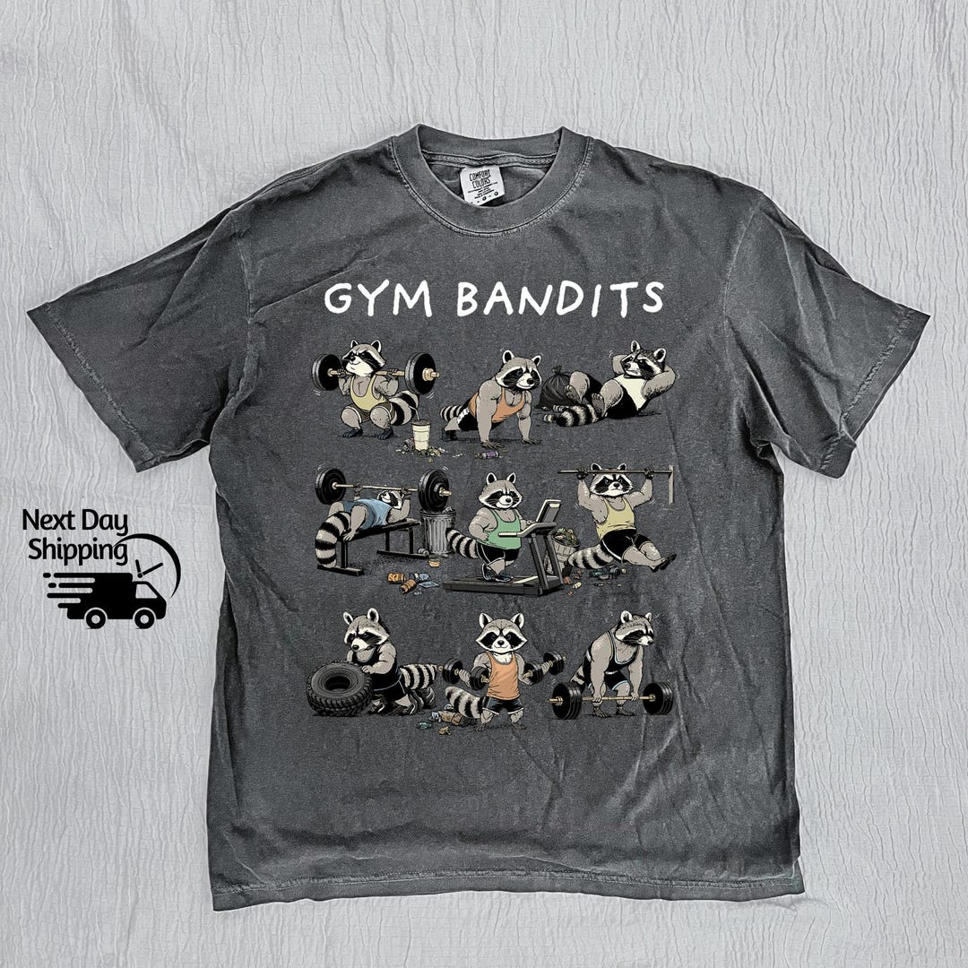 Funny Gym Bandits Raccoon Vintage 90s Shirt, Funny Sports Lover T-shirt ...