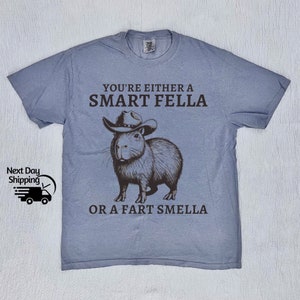 Retro Smart Fella Capybara 90s Shirt, Funny Capybara Vintage T-shirt, Vintage 90s Shirt, Washed Shirt, Vintage Distressed Shirt, Funny Gift image 2