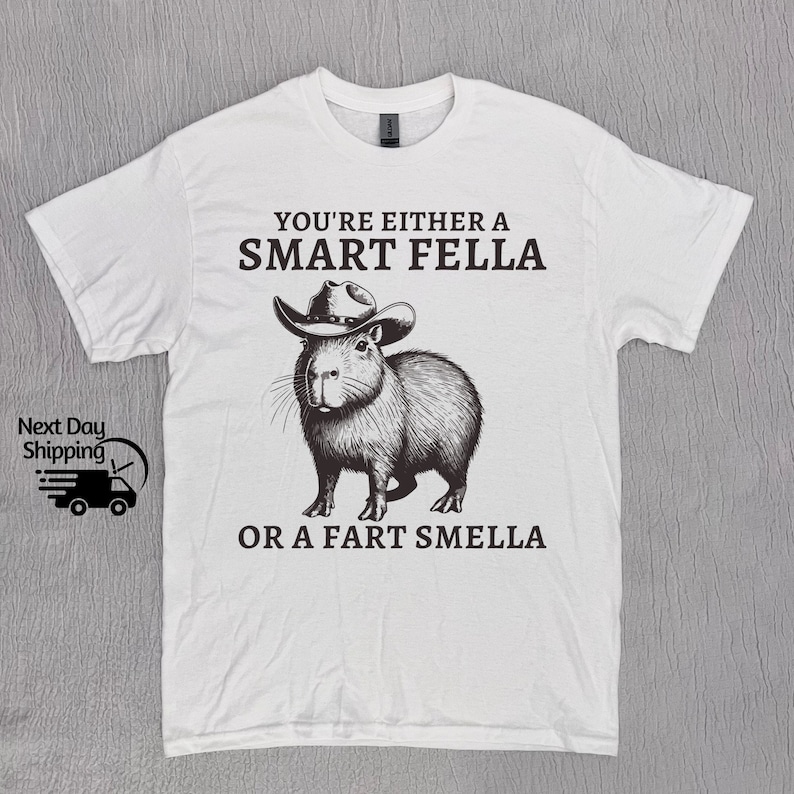 Retro Smart Fella Capybara 90s Shirt, Funny Capybara Vintage T-shirt, Vintage 90s Shirt, Washed Shirt, Vintage Distressed Shirt, Funny Gift image 4