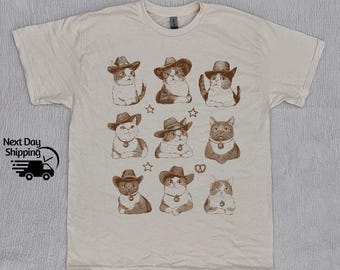 Retro Cowboy Kittens Western Shirt, Vintage Cowboy Cats T-shirt, Western Cat Moms Shirt, Vintage Cat Lovers Shirt, Cute Teenager Gift