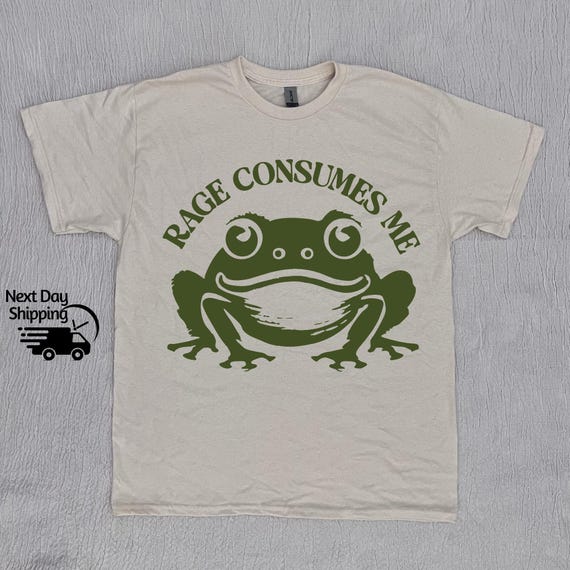 Funny Frog Meme 90s Graphic Shirt, Vintage Rage Consumes Me T-Shirt, Retro Washed Distressed Tee, Funny Teenager Gift