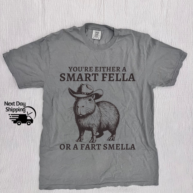 Retro Smart Fella Capybara 90s Shirt, Funny Capybara Vintage T-shirt, Vintage 90s Shirt, Washed Shirt, Vintage Distressed Shirt, Funny Gift image 3