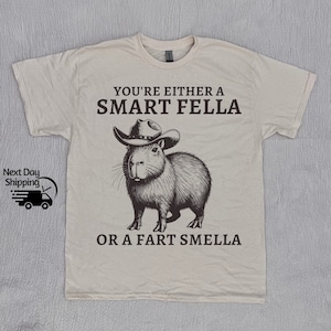 Retro Smart Fella Capybara 90s Shirt, Funny Capybara Vintage T-shirt, Vintage 90s Shirt, Washed Shirt, Vintage Distressed Shirt, Funny Gift