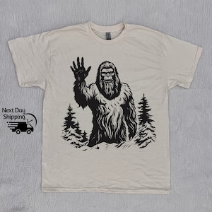 Retro Bigfoot 90s Shirt, Bigfoot Distressed Shirt, Funny Bigfoot Retro Washed Tee, Funny Young Men Gift