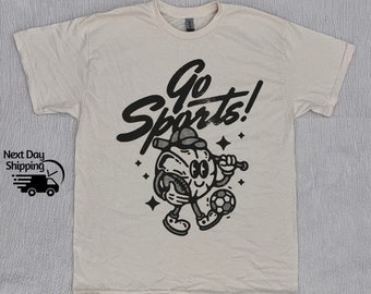 Retro Go Sports 90s Shirt, Funny Go Sports Vintage T-shirt, Vintage 90s Shirt, Washed Shirt, Vintage Distressed Shirt, Cute Women Gift