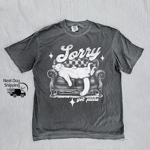 Retro Sorry I Got Plans Funny Cat 90s Shirt, Sarkastyczny Vintage Tee, Vintage Zniszczona Koszulka, Zabawny Prezent Dla Kobiet, Nastolatków Tee