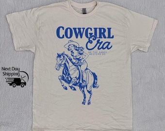 Retro Cowgirl Era Western 90s Shirt, Cowgirl Era Vintage Western T-shirt, Vintage 90s Washed Distressed Tee, Cute Women Western Gift