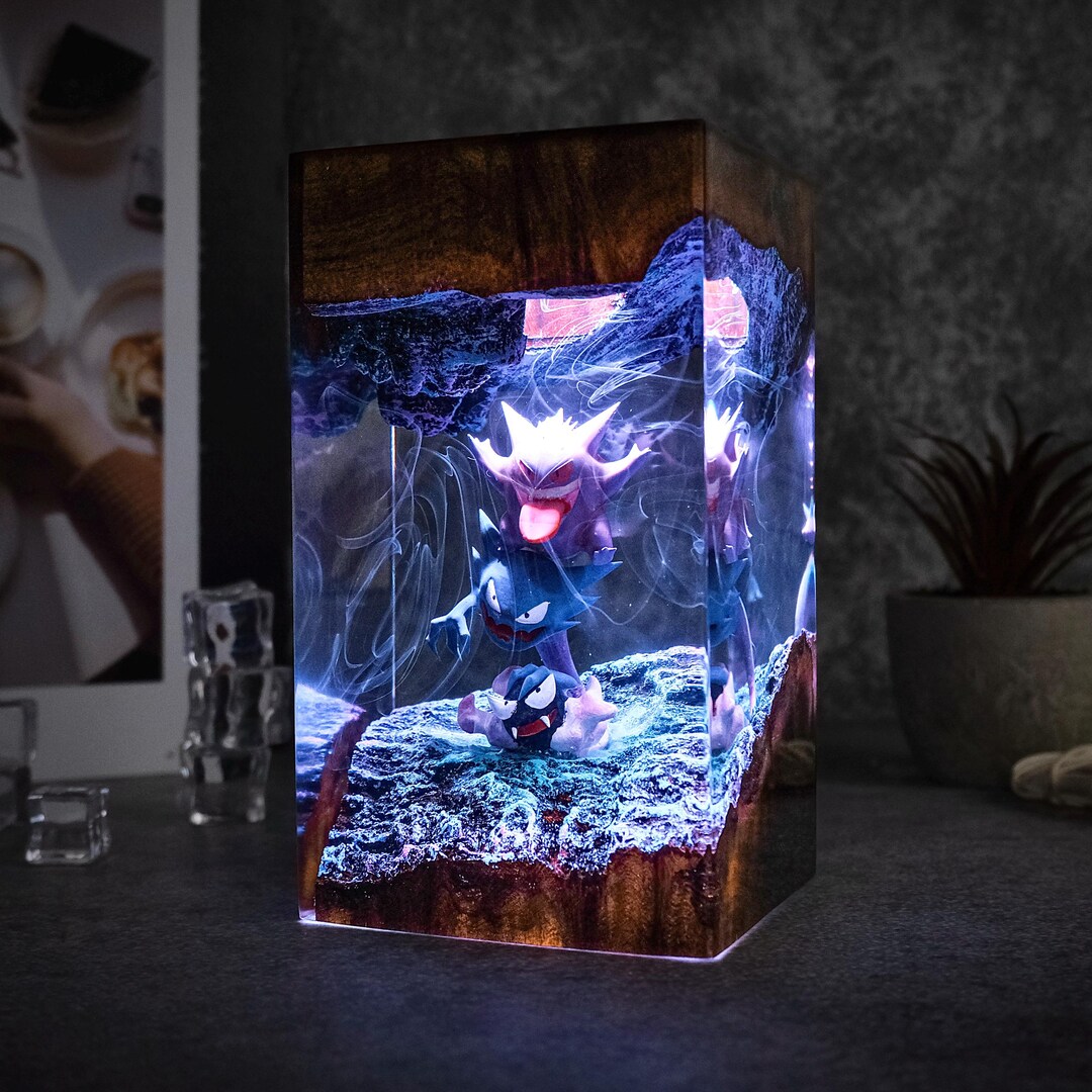 Custom Gengar Lamp, Table Lamp, Pokemon Night Light,gift for Him