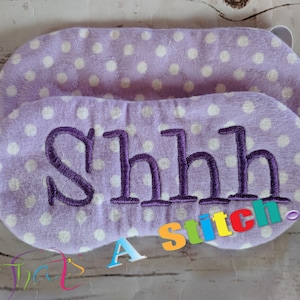 Machine Embroidery Designs In The Hoop Sleep Mask Eye Mask Sleepover Quilted & Non-Quilted *Not a Physical Item* Blank Font NOT included