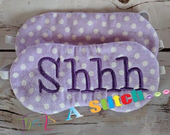 Machine Embroidery Designs In The Hoop Sleep Mask Eye Mask Sleepover Quilted & Non-Quilted *Not a Physical Item* Blank Font NOT included