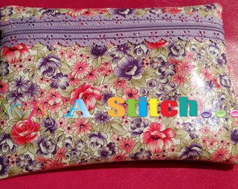 ITH bordado Bolsa con cremallera costuras expuestas. 2 tamaños - Para principiantes **Artículo no físico** Debe tener máquina de bordar**