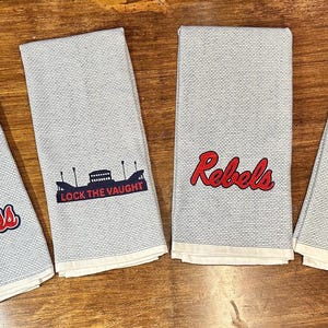 4pc Ole Miss Rebels Embroidered Towel Set – College Football Kitchen Decor