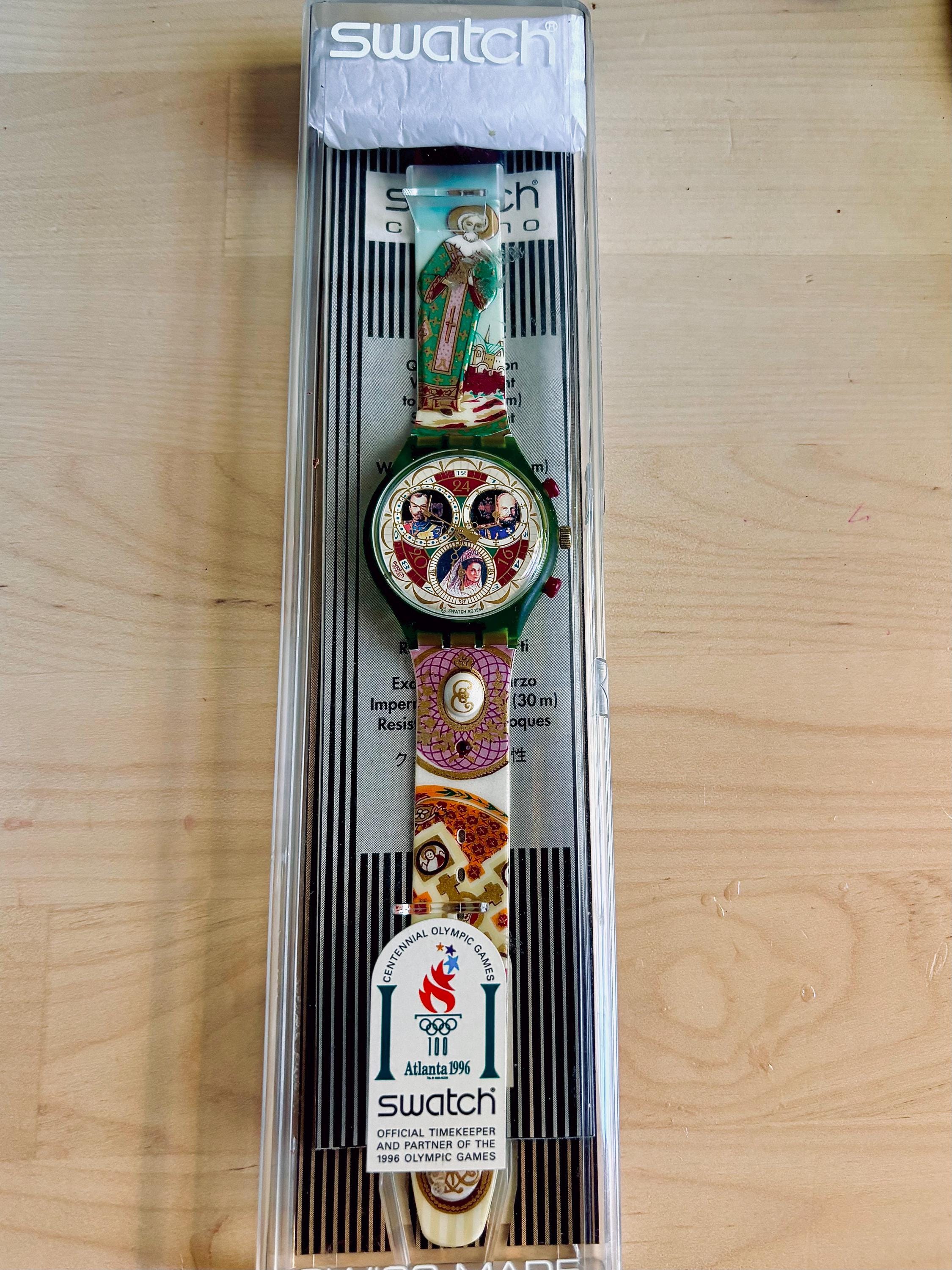 Vintage 1995 Swatch Chrono Russian Treasury Watch 1996 Winter Olympics Germany Swatch Chrono Olimpic Kalos Limited Edition for $179 for  main image 3