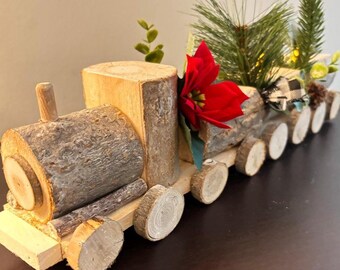Handmade Log Truck Tea Light Candle Decor Decorate for Different Seasons Holidays