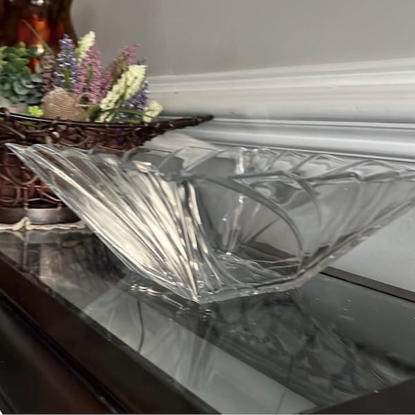 Cuenco cuadrado vintage de cristal Mikasa Quattro, República Checa