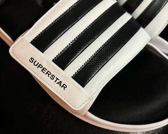Adidas Superstar Slides - White, Super Soft Sandals, Size 16 - Etsy