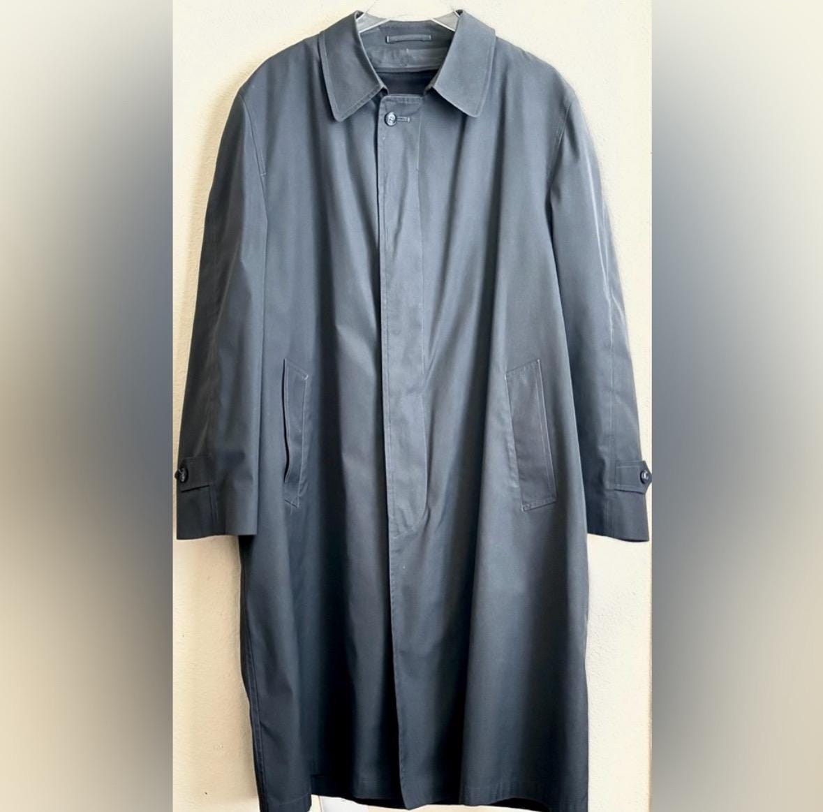 Vintage Christian Dior Monsieur Trench Rain Coat Size 44R Gray