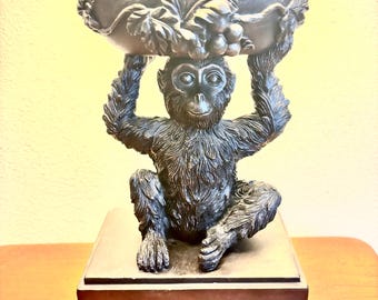 Rare Vintage Bombay Monkey Table Lamp