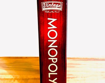 Library Monopoly Vintage Book Game Wooden Box Collectible
