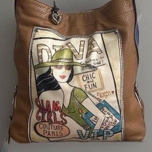 Vintage BRIGHTON- Rare - MORE Celebrity News Magazine Themed Fashionista Shoulder Handbag image 3