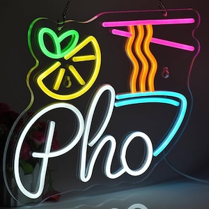 Pho Neon Sign Led Light up Sign for Business Vietnamese Pho Restaurant Vietnam Noodles Shop