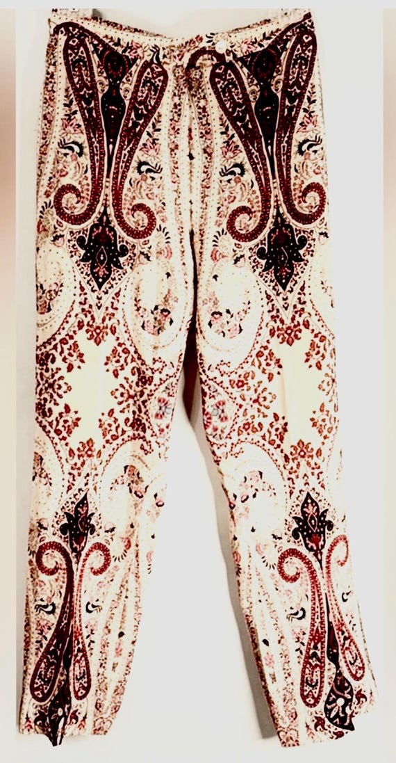 Etro, Etro Silk Paisley Trouser Pants Vintage Murano, Italy Size 44, US 12