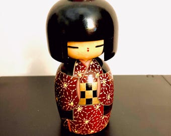 Kyoohoo Japanese Kokeshi Doll Hanakanzashi