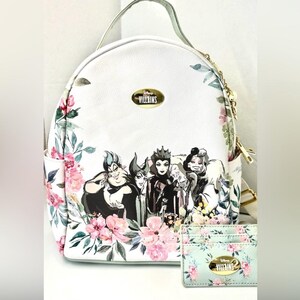 Beautiful Floral White and Sage Green Disney Loungefly 