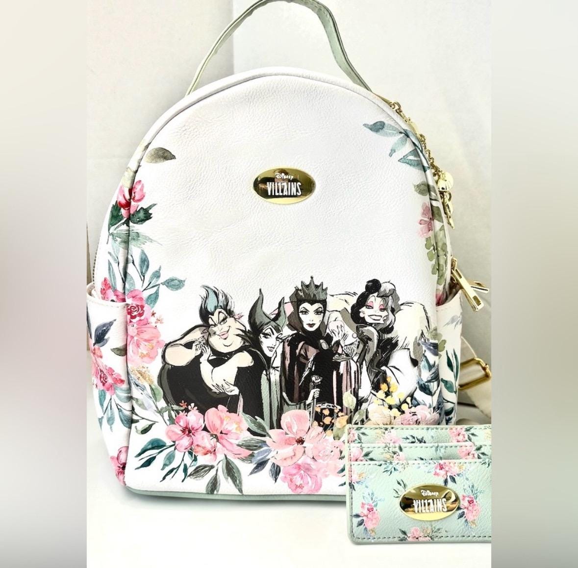 Beautiful Floral White and Sage Green Disney Loungefly  display picture 3