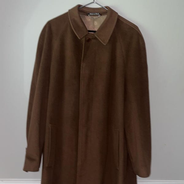 vintage Giorgio Armani Le Collezioni Cashenere Overcoat Made in Italy Size 40 Long Brown