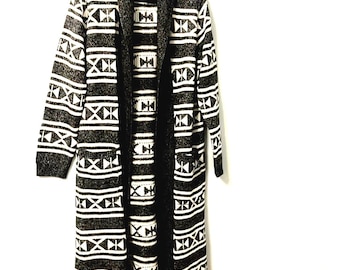 Show me your MUMU Women's Boho Aztec Southwestern Duster/Trench Tribal Sweater XL