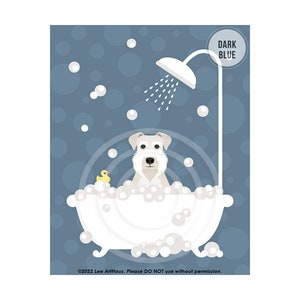 192DP Dog Bath Decor - Wheaten Terrier Schnauzer Dog in Bubble Bath Wall Art - Schnauzer Decor - Dog in Bath - Schnauzers Gifts - Bath Art