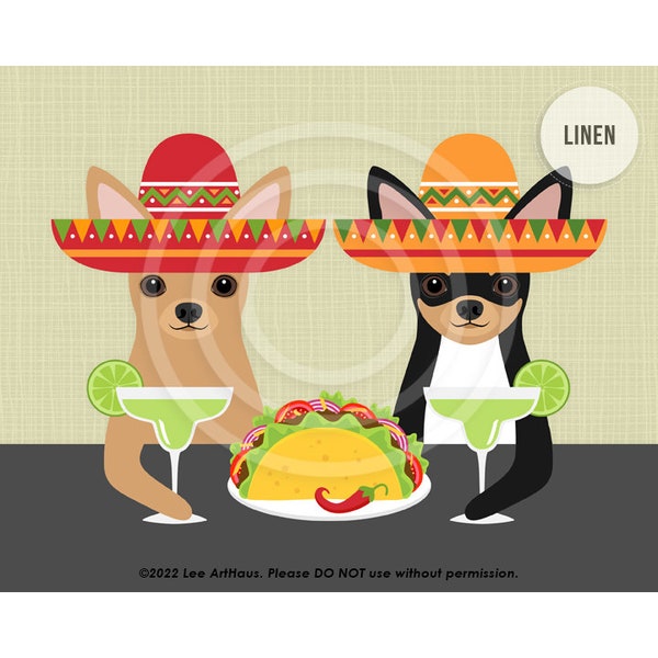 Dog Drinking Margarita Print Etsy