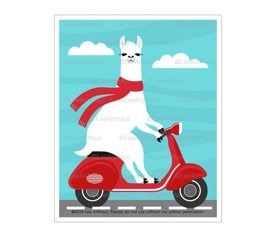 Vintage Vespa Poster Canvas Multi-Size Wall Art Print Motor Scooter Bike Girl