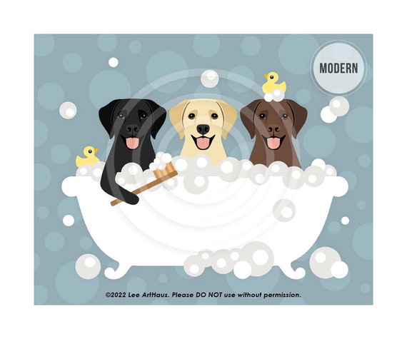 266DP Three Happy Labrador Retriever Dogs in Bathtub Art - Etsy 266DP Three Happy Labrador Retriever Dogs in Bathtub Art - Etsy