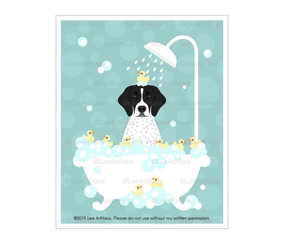 772d Dog Art Prints Black And White German Shorthaired Etsy