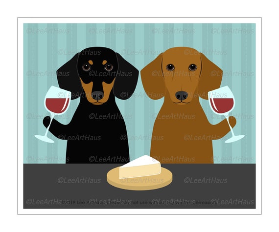 DACHSHUND THREE DOGS LONG HAIRED DOGS LOVELY DOG PRINT MOUNTED READY TO FRAME
