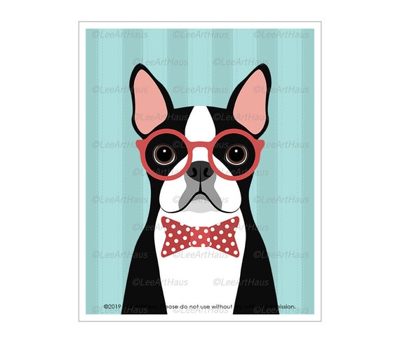 BOSTON TERRIER PRETTY LADY WALKING DOG LOVELY DOG PRINT MOUNTED READY TO FRAME